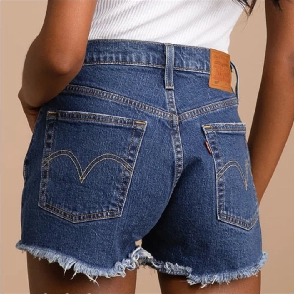 Free People // Levi’s 501 Cutoff Denim Shorts Blue - Picture 11 of 12